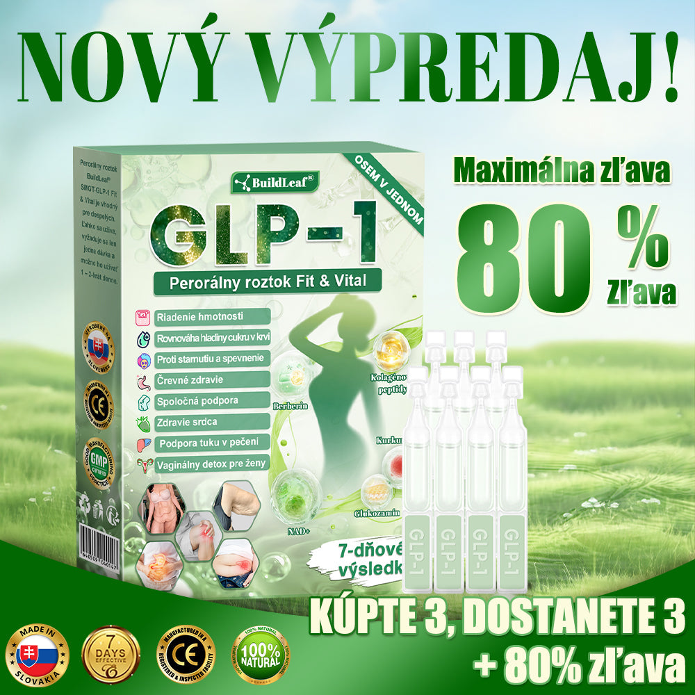 BuildLeaf® GLP-1 6-v-1 Fit & Vital Perorálny Roztok  (Len raz denne, viditeľné zmeny už za 7 dní) Pre obezitu, kardiovaskulárne ochorenia, cukrovku, spánkové apnoe, zdravie čriev, problémy s kĺbmi a ďalšie