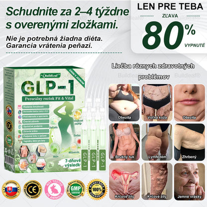 BuildLeaf® GLP-1 6-v-1 Fit & Vital Perorálny Roztok  (Len raz denne, viditeľné zmeny už za 7 dní) Pre obezitu, kardiovaskulárne ochorenia, cukrovku, spánkové apnoe, zdravie čriev, problémy s kĺbmi a ďalšie